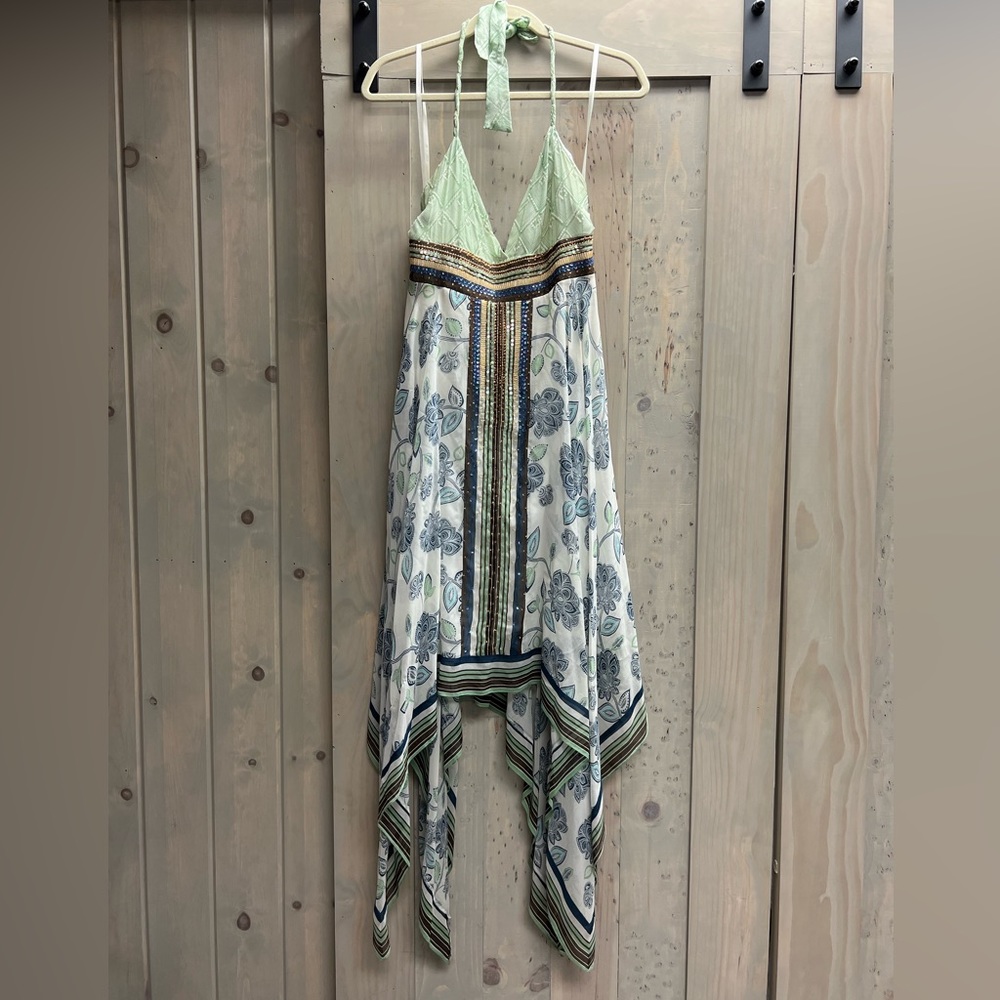 Vintage bcbgmaxazria silk beaded dress